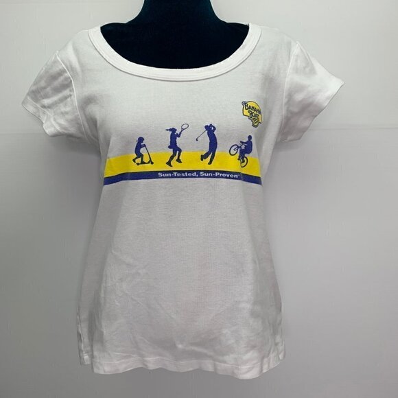 Banana Boat XL Graphic T Shirt Suncreen Tee Slim Fit White Short Sleeve - Picture 9 of 9
